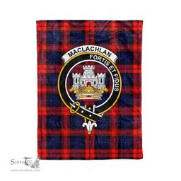 Plaid Blanket MacLachlan Modern Clan Crest Badge Tartan Blanket Scottish Plaid Throw Blanket Tartan Plaid Fleece Blanket