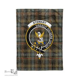 Plaid Blanket Stewart High Stewards Hunting Weathered Clan Crest Badge Tartan Blanket Scottish Plaid Throw Blanket - Scotstee Shop