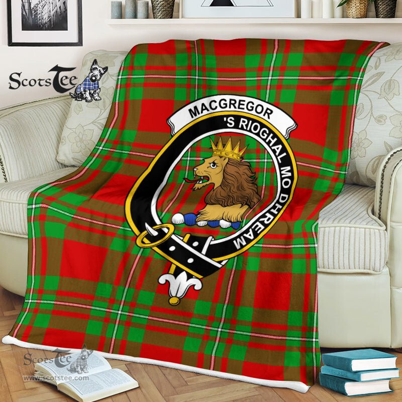 Plaid Blanket MacGregor Modern Clan Crest Badge Tartan Blanket Scottish Plaid Throw Blanket Tartan Plaid Fleece Blanket