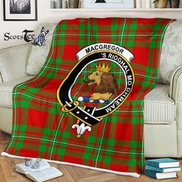 Plaid Blanket MacGregor Modern Clan Crest Badge Tartan Blanket Scottish Plaid Throw Blanket Tartan Plaid Fleece Blanket