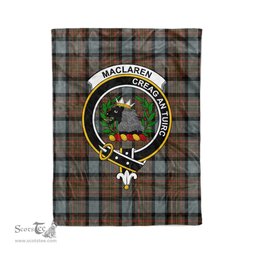 Maclaren Tartan Blanket Plaid Blanket MacLaren Weathered Clan Crest Badge Tartan Blanket Scottish Plaid Throw Blanket Tartan Plaid Fleece Blanket - Scotstee Shop