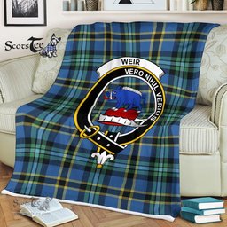 Plaid Blanket Weir Ancient Clan Crest Badge Tartan Blanket Scottish Plaid Throw Blanket Tartan Plaid Fleece Blanket