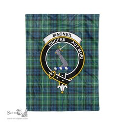 Plaid Blanket MacNeill Of Colonsay Clan Crest Badge Tartan Blanket Scottish Plaid Throw Blanket Tartan Plaid Fleece Blanket