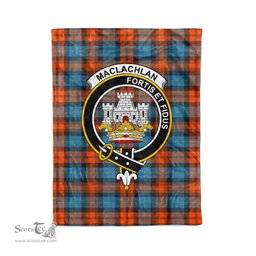 Plaid Blanket MacLachlan Ancient Clan Crest Badge Tartan Blanket Scottish Plaid Throw Blanket Tartan Plaid Fleece Blanket