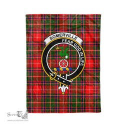Plaid Blanket Somerville Clan Crest Badge Tartan Blanket Scottish Plaid Throw Blanket Tartan Plaid Fleece Blanket