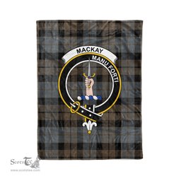 Plaid Blanket MacKay Weathered Clan Crest Badge Tartan Blanket Scottish Plaid Throw Blanket Tartan Plaid Fleece Blanket