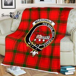 Plaid Blanket MacDonald of Sleat Clan Crest Badge Tartan Blanket Scottish Plaid Throw Blanket Tartan Plaid Fleece Blanket
