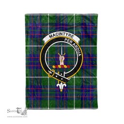 Plaid Blanket MacIntyre Hunting Modern Clan Crest Badge Tartan Blanket Scottish Plaid Throw Blanket Tartan Plaid Fleece Blanket