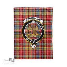 Plaid Blanket Drummond Of Strathallan Clan Crest Badge Tartan Blanket Scottish Green Plaid Throw Blanket - Scotstee Shop