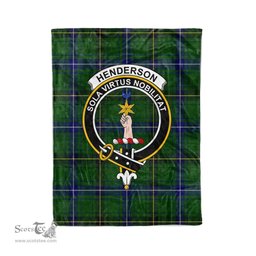 Plaid Blanket Henderson Modern Clan Crest Badge Tartan Blanket Scottish Green Plaid Throw Blanket Tartan Plaid Fleece Blanket