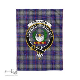 Plaid Blanket Kinnaird Clan Crest Badge Tartan Blanket Scottish Green Plaid Throw Blanket Tartan Plaid Fleece Blanket