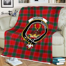 Plaid Blanket Gordon Of Abergeldie Clan Crest Badge Tartan Blanket Scottish Green Plaid Throw Blanket Tartan Plaid Fleece Blanket