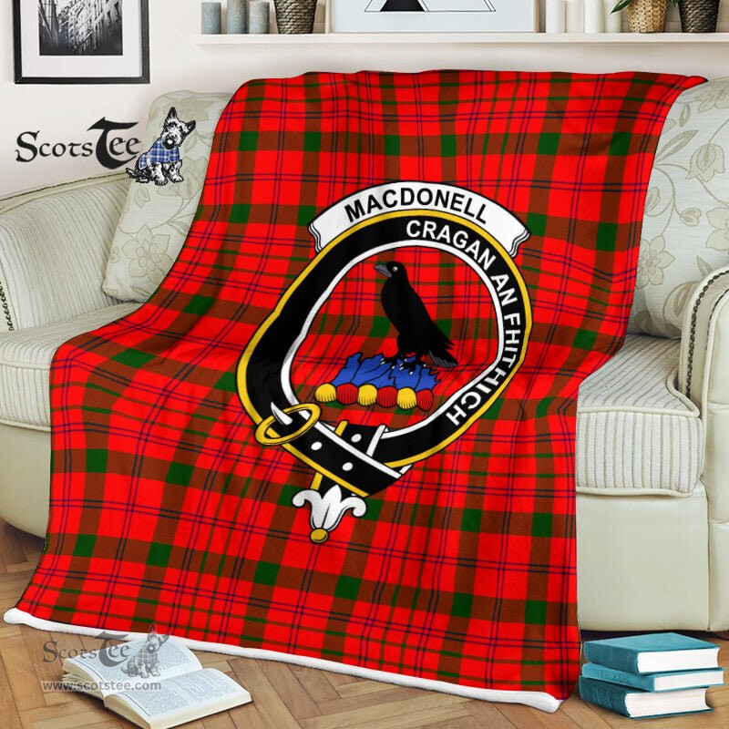 Plaid Blanket MacDonell Of Keppoch Modern Clan Crest Badge Tartan Blanket Scottish Plaid Throw Blanket - Scotstee Shop