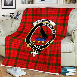 Plaid Blanket MacDonell Of Keppoch Modern Clan Crest Badge Tartan Blanket Scottish Plaid Throw Blanket - Scotstee Shop
