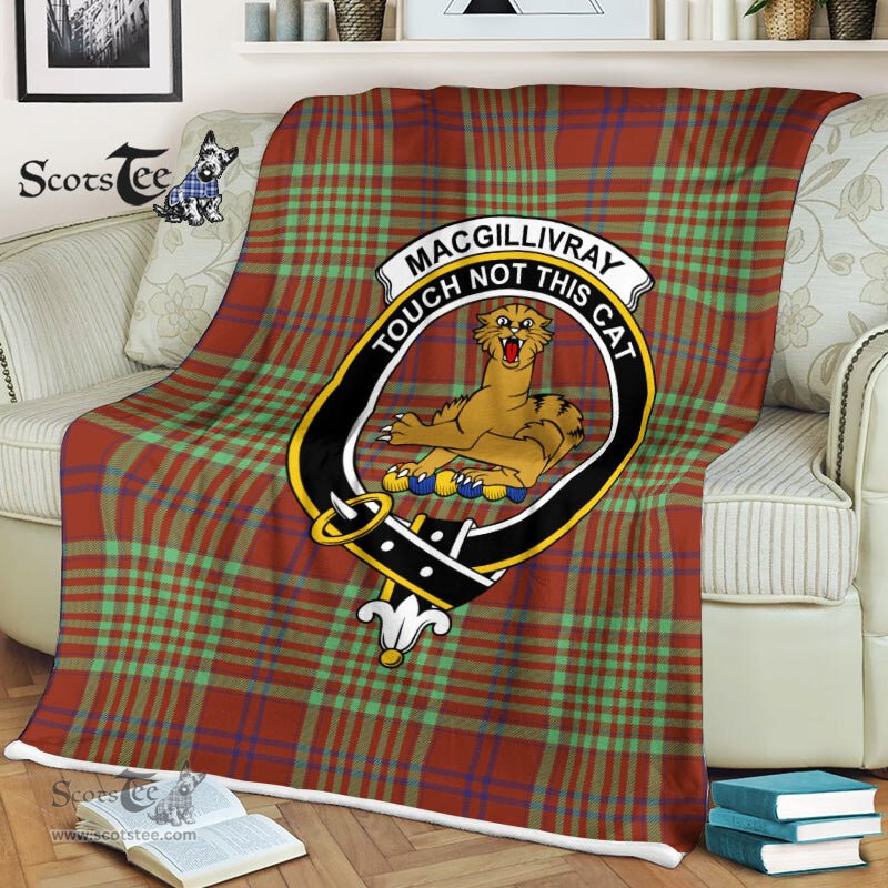 Plaid Blanket MacGillivray Hunting Ancient Clan Crest Badge Tartan Blanket Scottish Plaid Throw Blanket - Scotstee Shop