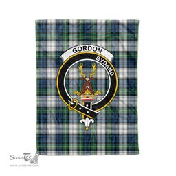 Plaid Blanket Gordon Dress Ancient Clan Crest Badge Tartan Blanket Scottish Green Plaid Throw Blanket - Scotstee Shop