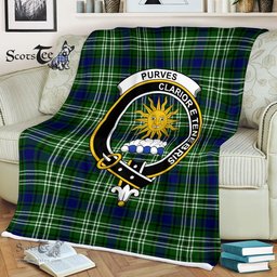 Plaid Blanket Purves Clan Crest Badge Tartan Blanket Scottish Plaid Throw Blanket Tartan Plaid Fleece Blanket