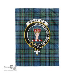 Robertson Tartan Blanket Plaid Blanket Robertson Hunting Ancient Clan Crest Badge Tartan Blanket Scottish Plaid Throw Blanket - Scotstee Shop