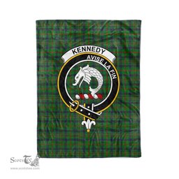 Plaid Blanket Kennedy Clan Crest Badge Tartan Blanket Scottish Green Plaid Throw Blanket Tartan Plaid Fleece Blanket