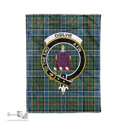 Plaid Blanket Ogilvie Hunting Ancient Clan Crest Badge Tartan Blanket Scottish Plaid Throw Blanket - Scotstee Shop