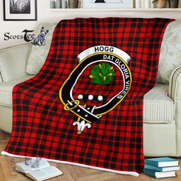 Plaid Blanket Hog Clan Crest Badge Tartan Blanket Scottish Green Plaid Throw Blanket Tartan Plaid Fleece Blanket