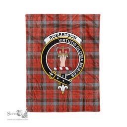 Plaid Blanket Robertson Weathered Clan Crest Badge Tartan Blanket Scottish Plaid Throw Blanket Tartan Plaid Fleece Blanket