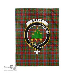 Plaid Blanket Grant Of Monymusk Clan Crest Badge Tartan Blanket Scottish Green Plaid Throw Blanket Tartan Plaid Fleece Blanket