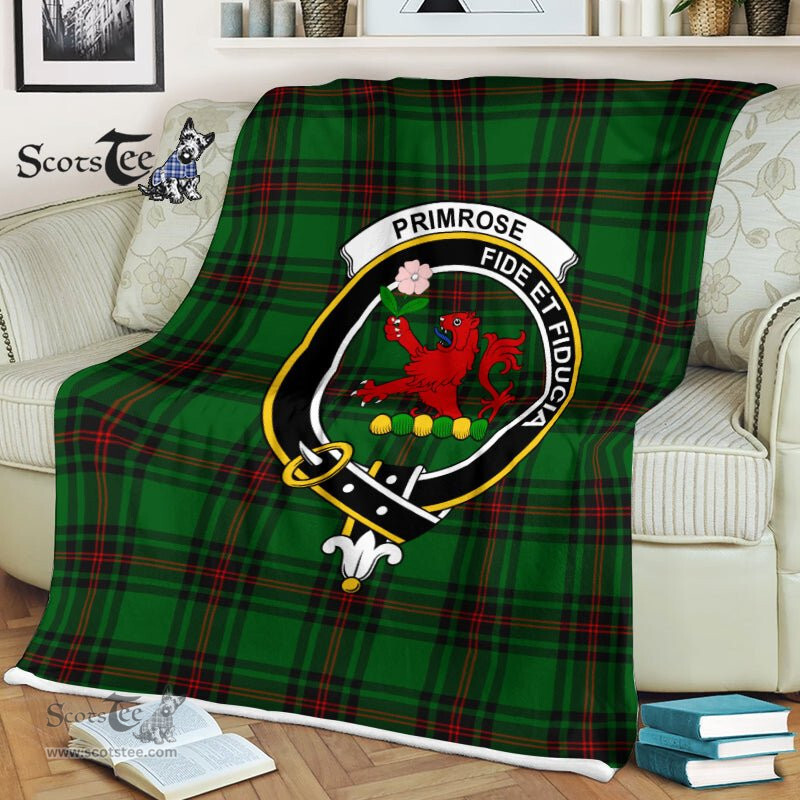 Plaid Blanket Primrose Clan Crest Badge Tartan Blanket Scottish Plaid Throw Blanket Tartan Plaid Fleece Blanket