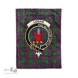 Plaid Blanket Logan Clan Crest Badge Tartan Blanket Scottish Plaid Throw Blanket Tartan Plaid Fleece Blanket