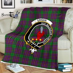 Plaid Blanket Logan Clan Crest Badge Tartan Blanket Scottish Plaid Throw Blanket Tartan Plaid Fleece Blanket