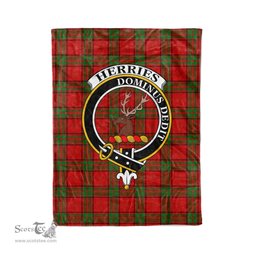 Plaid Blanket Herries Clan Crest Badge Tartan Blanket Scottish Green Plaid Throw Blanket Tartan Plaid Fleece Blanket