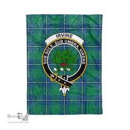 Plaid Blanket Irvine Ancient Clan Crest Badge Tartan Blanket Scottish Green Plaid Throw Blanket Tartan Plaid Fleece Blanket