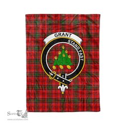Plaid Blanket Grant Red Clan Crest Badge Tartan Blanket Scottish Green Plaid Throw Blanket Tartan Plaid Fleece Blanket