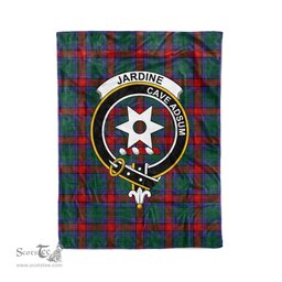 Plaid Blanket Jardine Dress Clan Crest Badge Tartan Blanket Scottish Green Plaid Throw Blanket Tartan Plaid Fleece Blanket