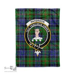 Plaid Blanket Paterson Ancient Clan Crest Badge Tartan Blanket Scottish Plaid Throw Blanket Tartan Plaid Fleece Blanket