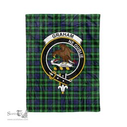 Plaid Blanket Graham of Montrose Clan Crest Badge Tartan Blanket Scottish Green Plaid Throw Blanket - Scotstee Shop