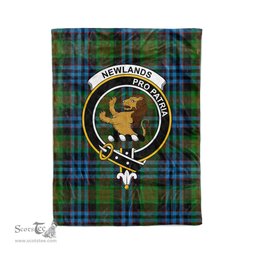 Plaid Blanket Newlands Clan Crest Badge Tartan Blanket Scottish Green Plaid Throw Blanket Tartan Plaid Fleece Blanket