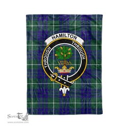 Hamilton Fleece Blanket Plaid Blanket Hamilton Hunting Modern Clan Crest Badge Tartan Blanket Scottish Plaid Throw Blanket