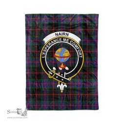 Plaid Blanket Nairn Clan Crest Badge Tartan Blanket Scottish Green Plaid Throw Blanket Tartan Plaid Fleece Blanket
