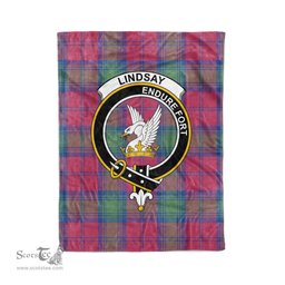 Plaid Blanket Lindsay Ancient Clan Crest Badge Tartan Blanket Scottish Plaid Throw Blanket Tartan Plaid Fleece Blanket