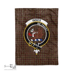 Plaid Blanket Innes Of Cowie Clan Crest Badge Tartan Blanket Scottish Green Plaid Throw Blanket Tartan Plaid Fleece Blanket