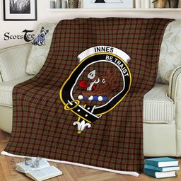 Plaid Blanket Innes Of Cowie Clan Crest Badge Tartan Blanket Scottish Green Plaid Throw Blanket Tartan Plaid Fleece Blanket