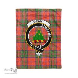 Plaid Blanket Grant Ancient Clan Crest Badge Tartan Blanket Scottish Green Plaid Throw Blanket Tartan Plaid Fleece Blanket