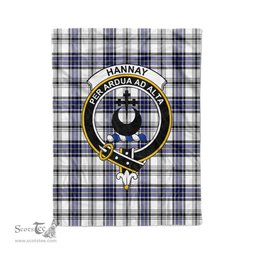 Plaid Blanket Hannay Grey Clan Crest Badge Tartan Blanket Scottish Green Plaid Throw Blanket Tartan Plaid Fleece Blanket