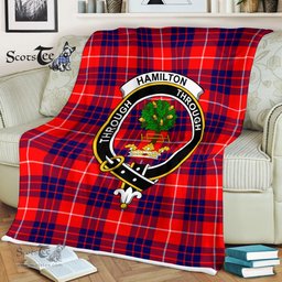 Hamilton Tartan Hamilton Fleece Blanket Plaid Blanket Hamilton Modern Clan Crest Badge Tartan Blanket Scottish Blanket