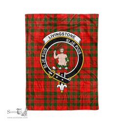 Plaid Blanket Livingstone Modern Clan Crest Badge Tartan Blanket Scottish Plaid Throw Blanket Tartan Plaid Fleece Blanket