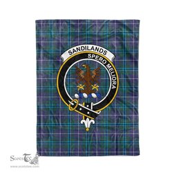 Plaid Blanket Sandilands Modern Clan Crest Badge Tartan Blanket Scottish Plaid Throw Blanket Tartan Plaid Fleece Blanket