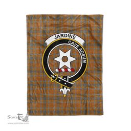 Plaid Blanket Jardine Clan Crest Badge Tartan Blanket Scottish Green Plaid Throw Blanket Tartan Plaid Fleece Blanket