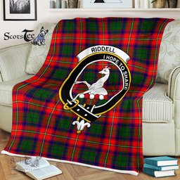 Plaid Blanket Riddell Clan Crest Badge Tartan Blanket Scottish Plaid Throw Blanket Tartan Plaid Fleece Blanket