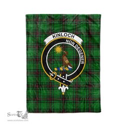 Plaid Blanket Kinloch Clan Crest Badge Tartan Blanket Scottish Green Plaid Throw Blanket Tartan Plaid Fleece Blanket